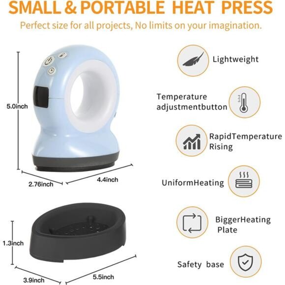 Fierton Mini Heat Press Machine for T Shirts Portable Automatic Easy Heat Press - Picture 3 of 7